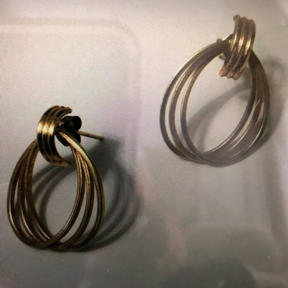 Earrings, 14K Gold, 1 Inch Loop w/ Post